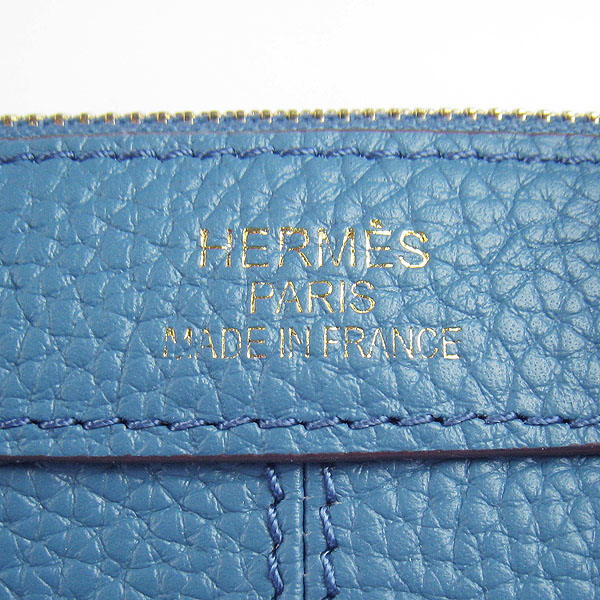 Replica Hermes New Arrival Double-duty leather handbag Blue 60669 - Click Image to Close